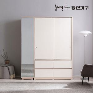 장인가구 [비밀특가] 크라운 빅 1600 슬라이딩 옷장세트 (1200슬라이딩서랍+거울옷장)