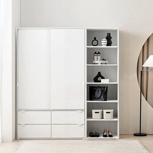 장인가구 [비밀특가] 코라 1800 슬라이딩 옷장 세트 1200 서랍옷장 (선반형)+600 선반장