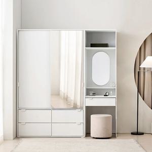 장인가구 [비밀특가] 코라 1800 슬라이딩 옷장 세트 1200 거울 서랍옷장 (행거형)+600 수납화장대