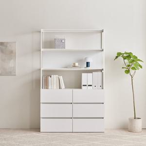 장인가구 [비밀특가] 장인가구 마운트 6단 와이드 서랍장 1200 3단 선반 다용도 수납장 세트