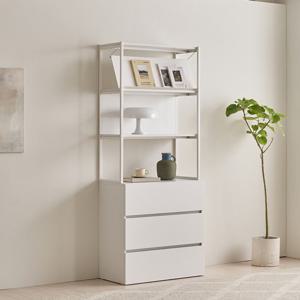 장인가구 [비밀특가] 장인가구 마운트 3단 서랍장 800 3단 선반 다용도 수납장 세트+매거진랙