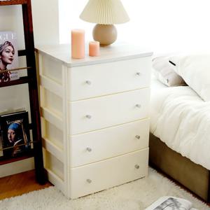 보노하우스 [비밀특가] 국내생산 마리 실버핸들 우드상판 서랍장 4단