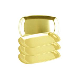 한국복진 한국복진 티타늄코팅 스텐레스 타원접시 (대)(25.5x14.4cm) X4개 반찬접시