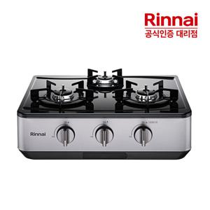 린나이 [전국설치] 린나이 3구 고화력 자동화력조절 스마트 조절 러스틱 실버 가스레인지 RT-6520I HM