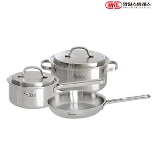 키친아트 한일STS 스플릿 통5중 스텐레스 인덕션 후라이팬 냄비세트 3종B(편16+양20+후20)