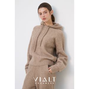 비알트(VIALT) 캐시미어 부클 후드 니트