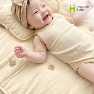 [화음베베] 퓨어쿨 모달 신생아 침구세트/ 양면패드+태열베개+방수패드 (아기침대용)