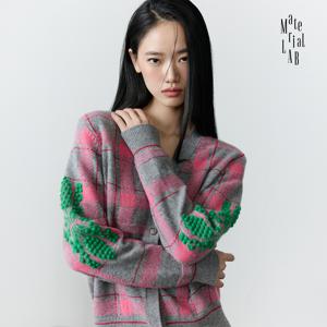 [Handmade] 머티리얼랩 25FW 호주울 100% 3D 체크 가디건