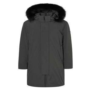 [헤지스 남성] [24FW] HZJU4D602S2 그레이 프리미엄 폭스퍼 탈부착 구스다운 파카