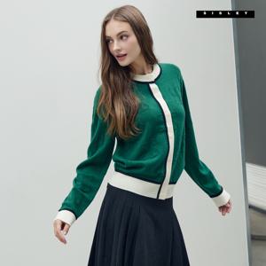 [런칭가 159000원] [SISLEY] 시슬리 울캐시블렌디드 라운드 자카드 가디건