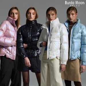 [부르다문화이트] 하이넥 글로시 푸퍼패딩