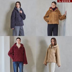 선진모피 25FW 호주산 양모 100% 컬리 후드 자켓