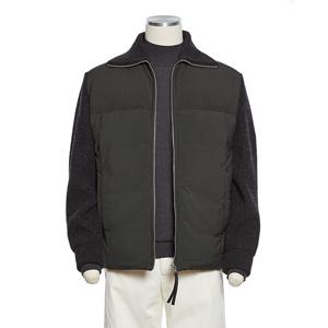 (6)[레노마] 겨울 프리미엄 블랙 구스다운 니트소매배색 캐주얼 점퍼 RPLMBU54A