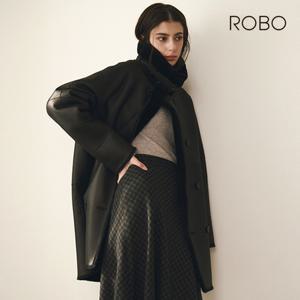[ROBO] 로보 25FW 리버시블 넥벨트 더블 하프 무스탕