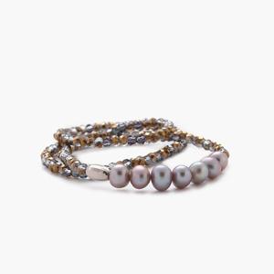 제이로렌 B0699-2 담수진주 크리스탈 세줄 팔찌