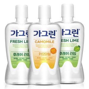 가그린 가글 750ml 3개 카모마일/후레쉬 라임