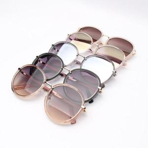 여성 캐주얼 오버사이즈 동글이 분홍 미러 선글라스