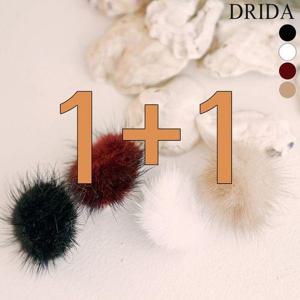 [드리다](1+1) 리얼 밍크 퍼 폼폼이 미니 브로치 겨울 악세사리 하객 상견례 모임 40-50대 여성 중년
