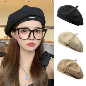 여성모자 펜던트 팔각모 화가모자 팔각 베레모 모자.