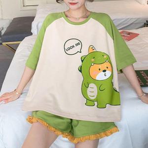 여성 여름파자마세트 홈웨어 잠옷 실내복 반팔 반바지 (WCC3901)