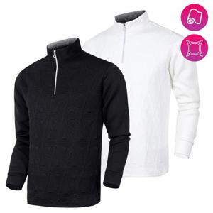 [노블진]남성겨울티셔츠 기모 스판 니트 반집업 긴팔 반폴라티