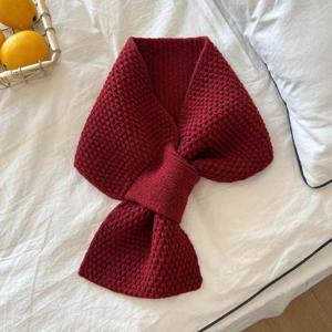 윈터 니트 목도리 독특한 와플 패턴 디자인 쁘띠 머플러