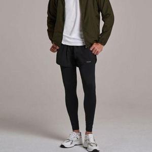 [에이치에스라이프]레깅스 겨울 기모 쫄바지 투인원 남자 반바지 스포츠 등산 헬스 러닝 팬츠