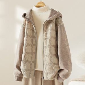 ★홈앤특가★[블랙퀸] 저버커 웨이브 퀼팅 후드자켓 blk004311