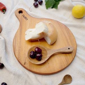 Holin 마호가니 원목 도마 핸들라운드