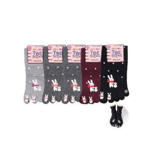 [피에르가르뎅ACC]여성 패션 발가락양말5족 눈사람 무좀억제 중목양말