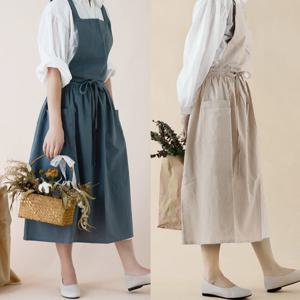 (무료배송)인블룸 생활방수 린넨 원피스형 앞치마 4color