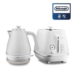 [드롱기] 디스틴타 모먼츠 전기주전자+토스터기 세트 KBIN2001.W+CTIN2003.W