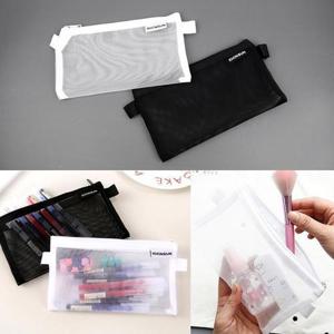 화이트 메쉬 사각파우치 1p 소형 메이크업 화장품가방