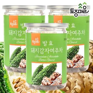[소비기한:2026.04.30일][토종마을]발효 돼지감자 여주차 30티백 X 3통(90티백) (싱싱티백캔)_특허발효차