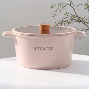 슈톨츠 로제 인덕션 IH 핑크 예쁜 세라믹 곰솥 냄비 (28cm)