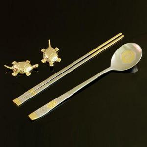 국산 장수거북 티타늄 수저세트 부부수저세트 한식기 숟가락 젓가락