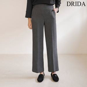 드리다 여성 겨울 직기 와이드 빅사이즈 기모 밴딩 슬랙스 팬츠 40-50대 미시 중년여성 엄마옷 하객 상견례