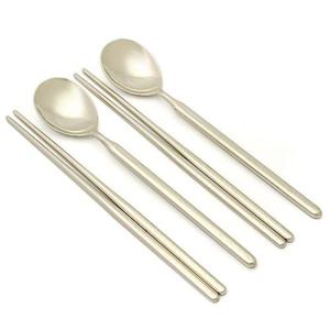 [박씨상방] (2벌)금장 티타늄 진공 수저세트BSF-넝쿨나뭇잎