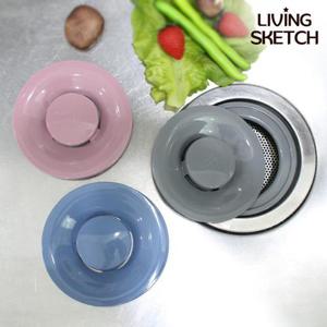 [리빙스케치] 국내제작 싱콘 배수구 실리콘 덮개 1P 싱크대 드레인 커버 냄새차단 뚜껑