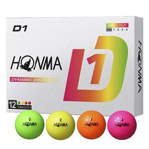 혼마 D1 골프공 2024년 12구 1더즌 멀티컬러 비거리형 볼