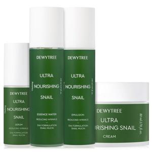 [듀이트리] 스네일 바이탈라이징 주름개선 영양 기초 4종 세트 (스킨+에멀젼+세럼+크림)