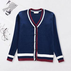 [교복몰](대여) 남녀공용 네이비블루 니트 스웨터 가디건 교복