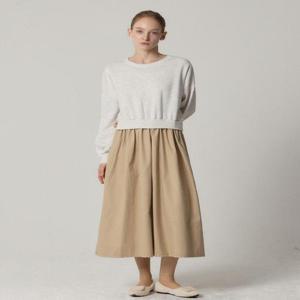 [쉬즈미스][오조크(OZOC)] 기모 맨투맨 레이어드 롱 원피스 (택가격 108000원)