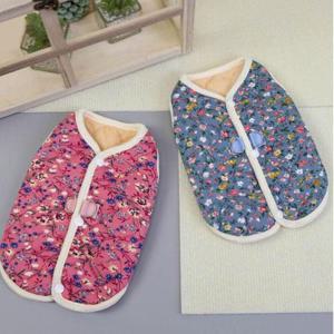 강아지 꽃무늬 김장조끼 겨울 산책 반려견 누빔조끼 WFL0ACO