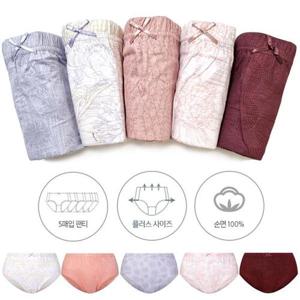 [제이투와이]할머니팬티 편안한 넉넉한사이즈 면팬티 5매