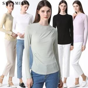 [쉬즈미스]투턱 라운드넥 페미닌 티셔츠