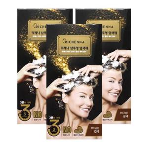 리체나 이지 스피디 골드 샴푸형 3분 염색약 튜브형 갈색X3박스