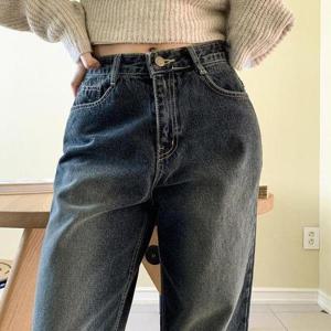 [셀러허브_여성트랜드패션]여자 일자청바지 기모데님 논스판 일자핏 팬츠