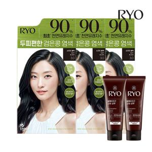 려 두피편한 검은콩 염색 3.0 소프트블랙 120g 3입(옵션)