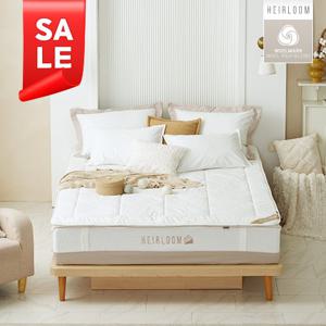 [최저가/슈퍼싱글 ](런칭가 159,900원)/ 에어룸 호주산 양모 사계절  볼륨 토퍼 2 + 양모베개 2+ 순면 베개커버 2